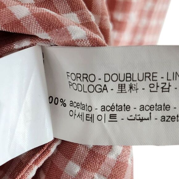 Zara Blazer Small Gingham Pink & White Jacket Bloggers Favorite Pockets Collared - Picture 7 of 10